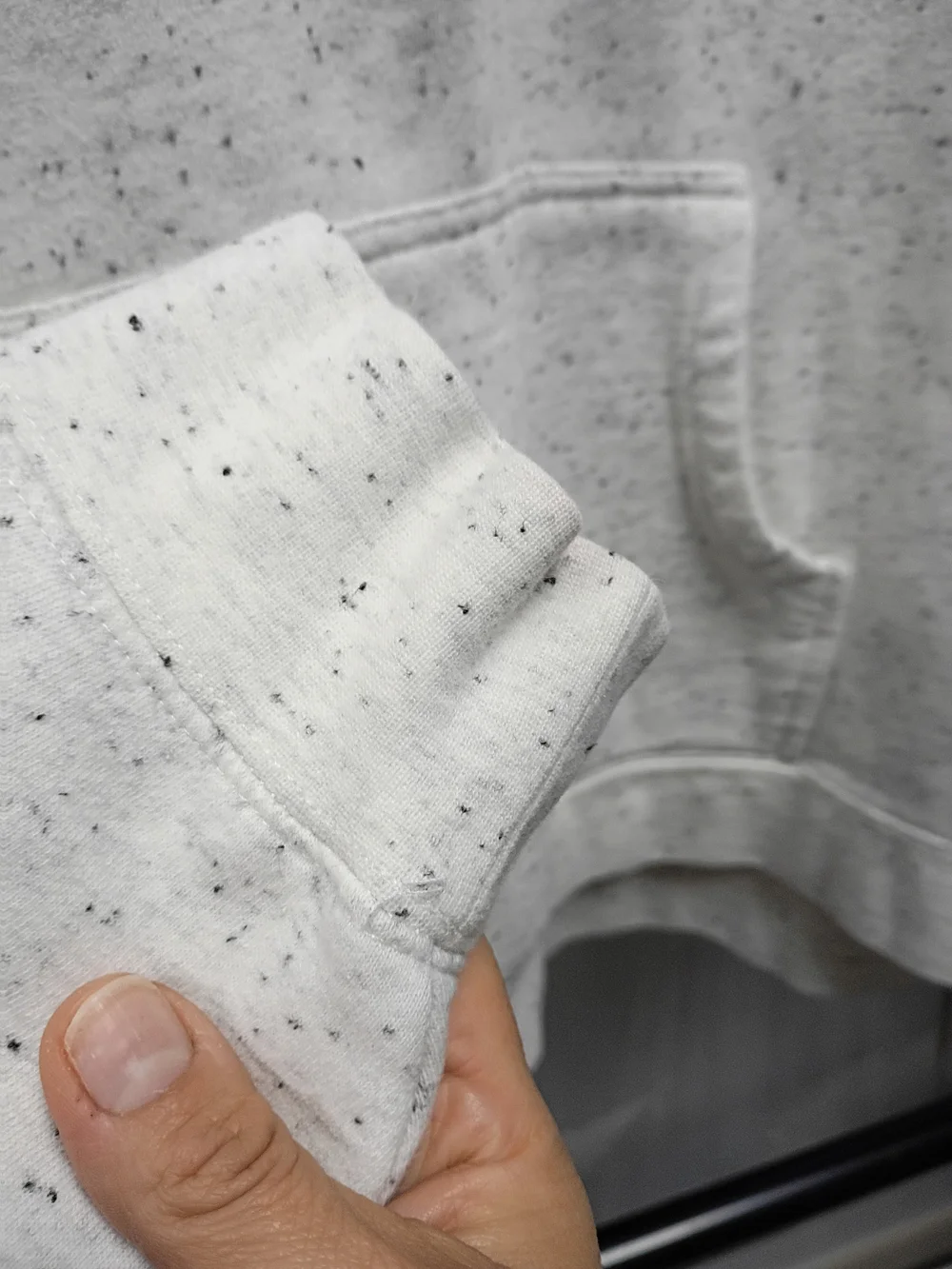 Glossier Speckled Cream Hoodie Sweatshirt - Men